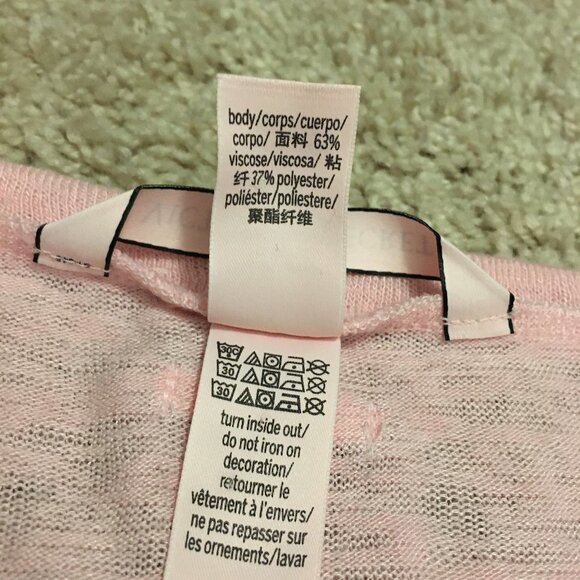 Victoria's Secret Baby Pink Word Art Long Sleeve Knit Tee - Picture 9 of 16